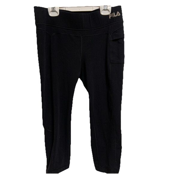 Fila Sport Women's Running Capri Leggings Back Zip Pocket Gray Sz Large Workout - Picture 1 of 7